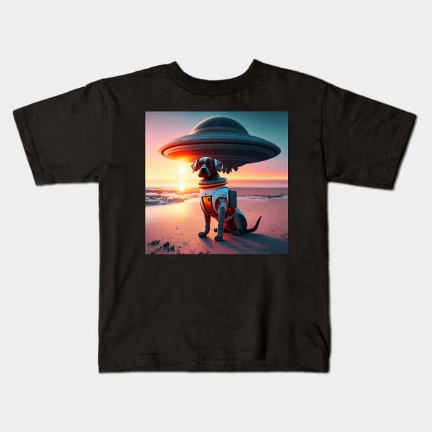 Space Dog #8 Kids T-Shirt by AdventuresNoise